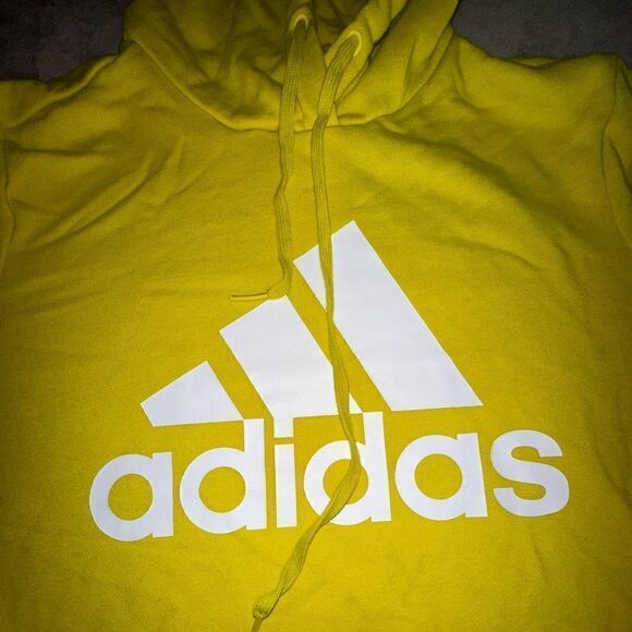 adidas French Terry Hooded Sweatshirt Size Medium - Picture 6 of 10